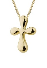 lovely small 14K gold Teardrop cross baby cross necklace